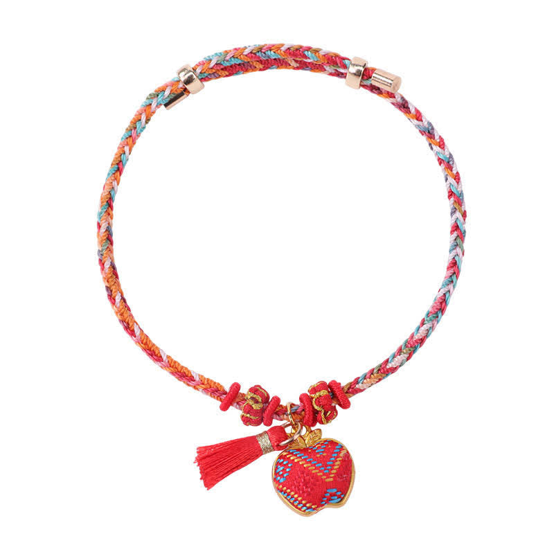 Nimara Ritual Song Brocade Gourd Luck Tassel Braided Bracelet