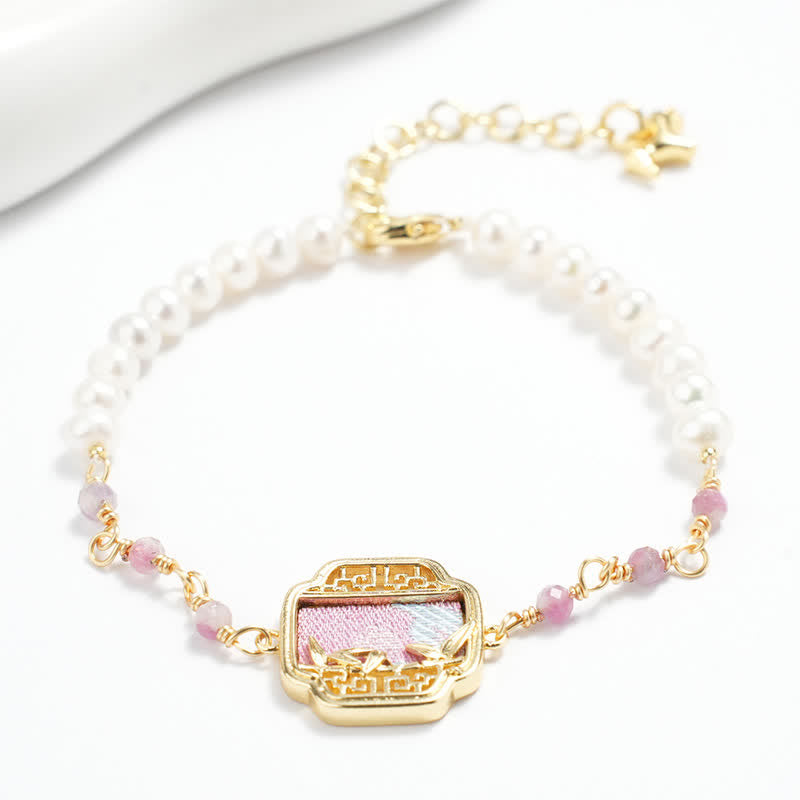 Nimara Ritual Pearl Purity Song Brocade Charm Neo Chinese Bracelet
