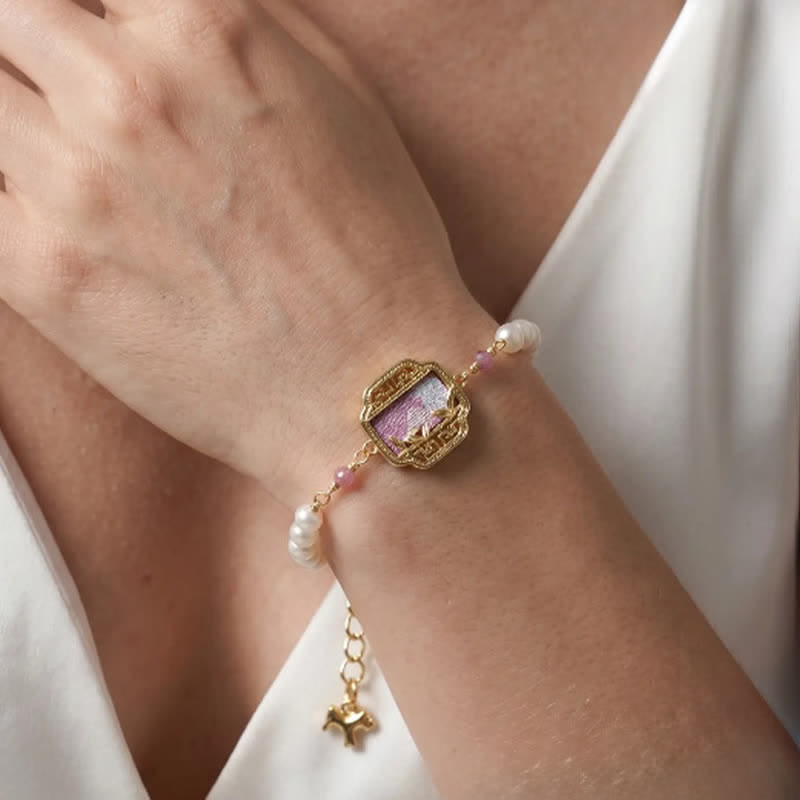 Nimara Ritual Pearl Purity Song Brocade Charm Neo Chinese Bracelet