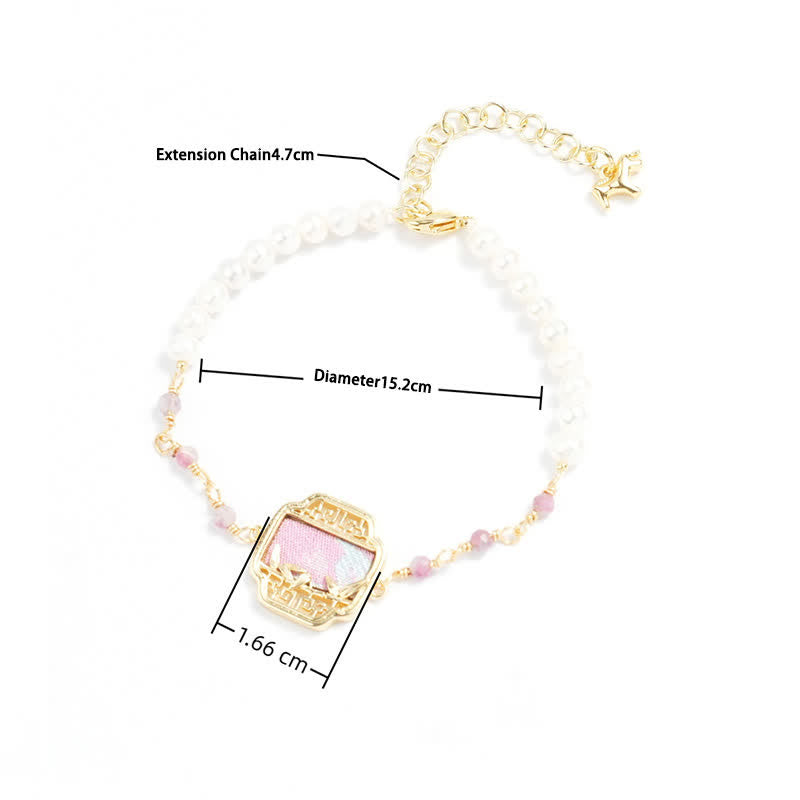 Nimara Ritual Pearl Purity Song Brocade Charm Neo Chinese Bracelet