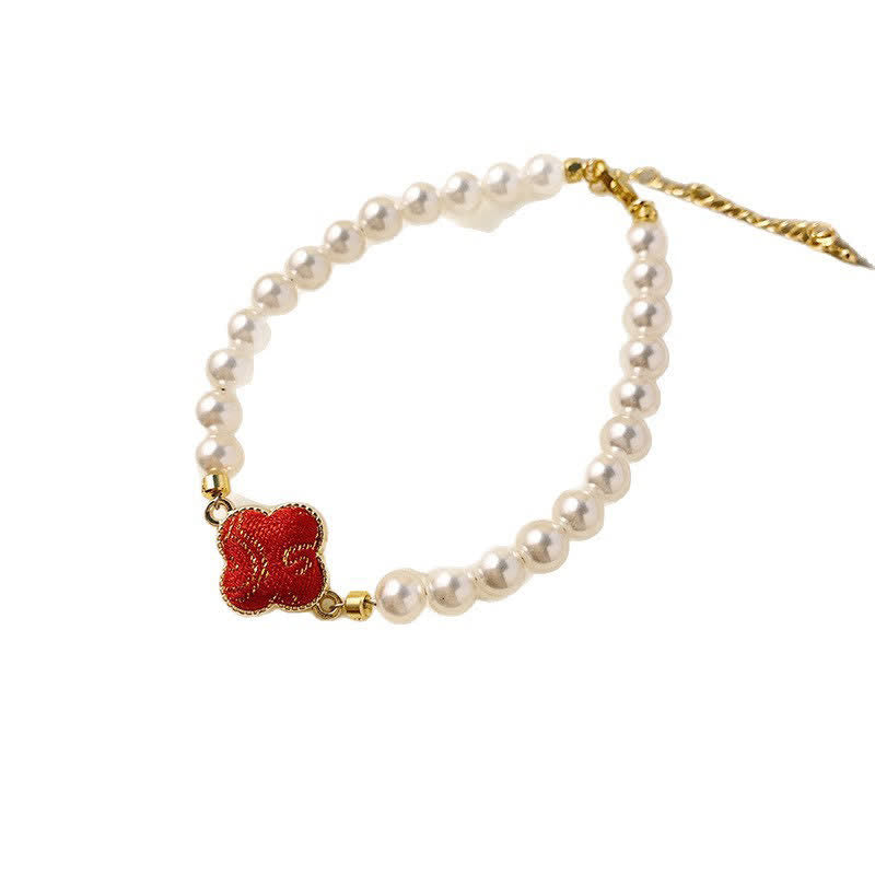 Nimara Ritual Pearl Song Brocade Clover Purity New Chinese Bracelet