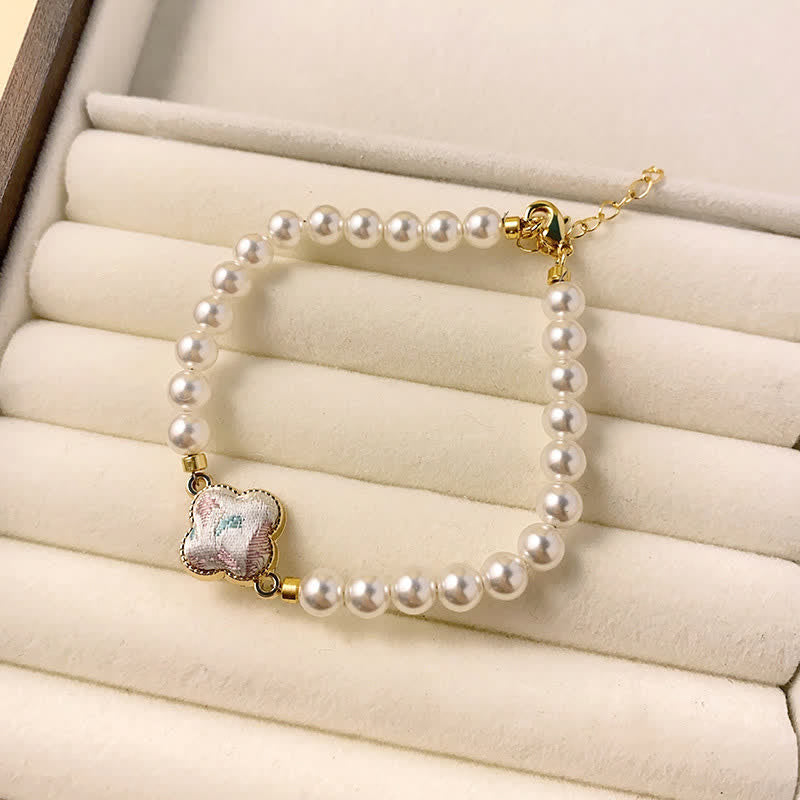 Nimara Ritual Pearl Song Brocade Clover Purity New Chinese Bracelet