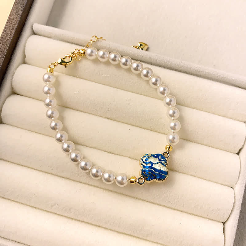 Nimara Ritual Pearl Song Brocade Clover Purity New Chinese Bracelet