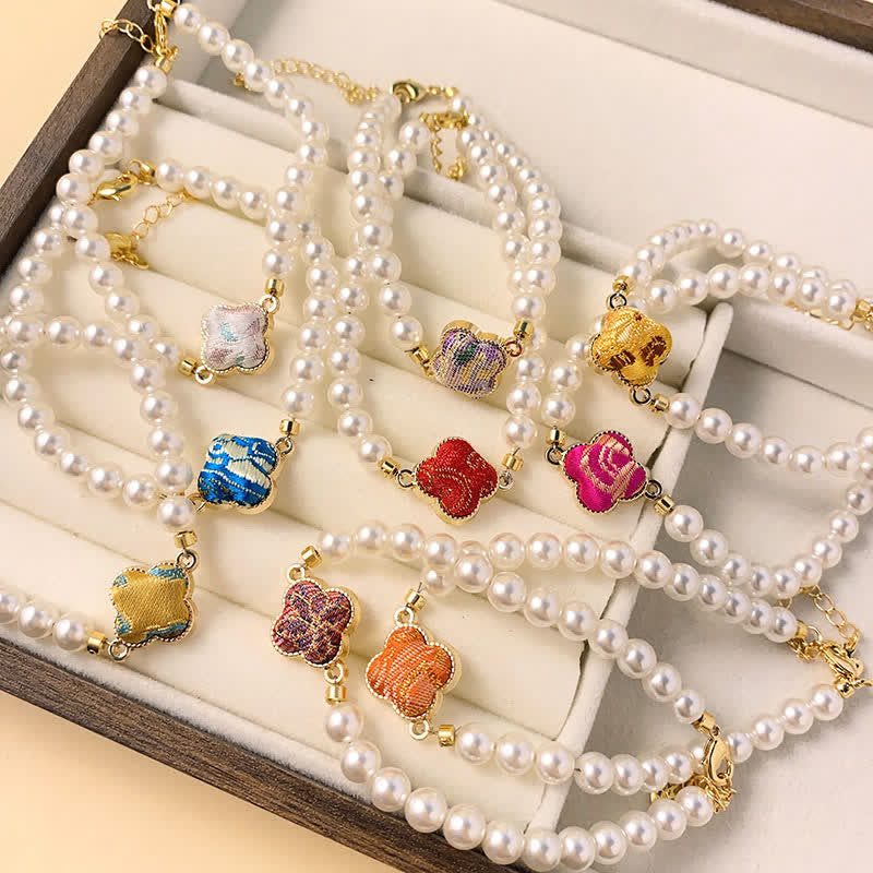 Nimara Ritual Pearl Song Brocade Clover Purity New Chinese Bracelet