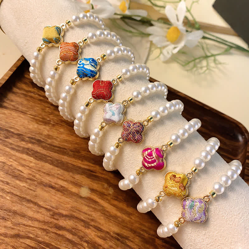 Nimara Ritual Pearl Song Brocade Clover Purity New Chinese Bracelet