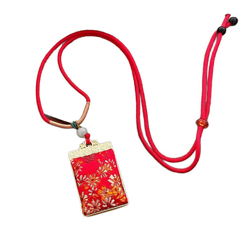Nimara Ritual Song Brocade Floral Pattern Harmony Braided Rectangle Necklace