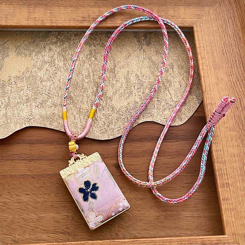 Nimara Ritual Song Brocade Floral Pattern Harmony Braided Rectangle Necklace