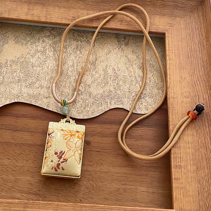 Nimara Ritual Song Brocade Floral Pattern Harmony Braided Rectangle Necklace