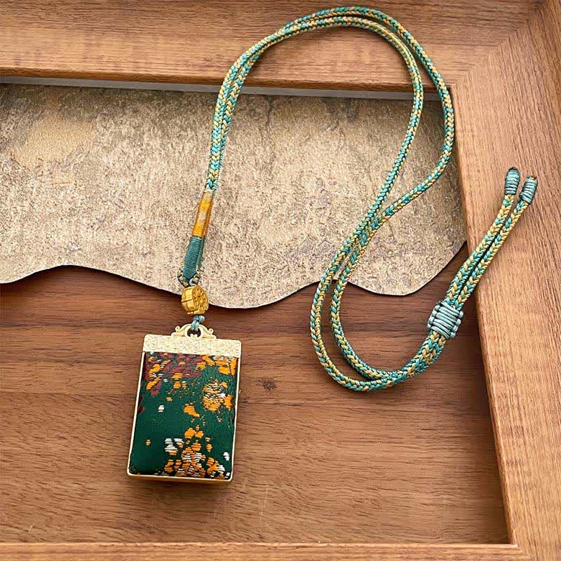 Nimara Ritual Song Brocade Floral Pattern Harmony Braided Rectangle Necklace
