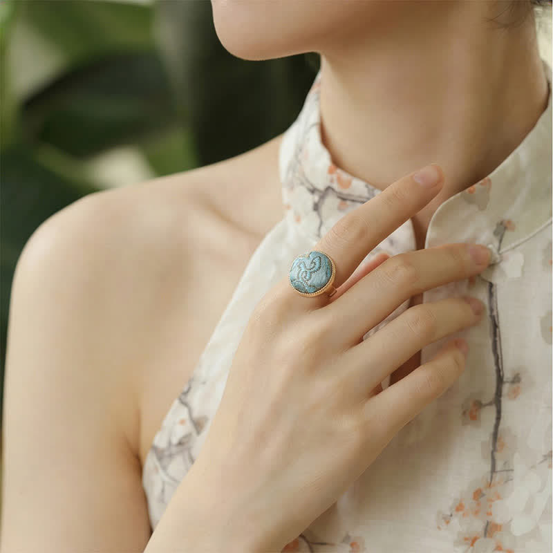 Nimara Ritual Song Brocade Embroidered Round Elegance Ring