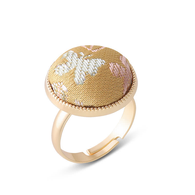 Nimara Ritual Song Brocade Embroidered Round Elegance Ring