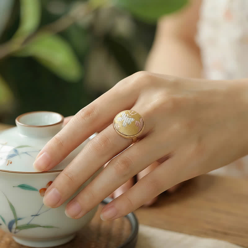 Nimara Ritual Song Brocade Embroidered Round Elegance Ring