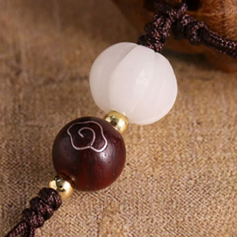 Nimara Ritual Green Sandalwood Sheep Luck Hand Carved Keychains