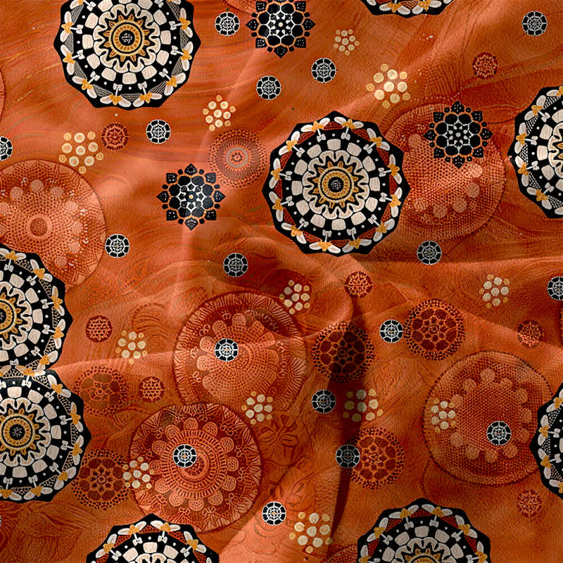 Nimara Ritual Summer Casual Boho Mandala Medallion Pattern Women's Summer Sleeveless Midi Dress With Pockets