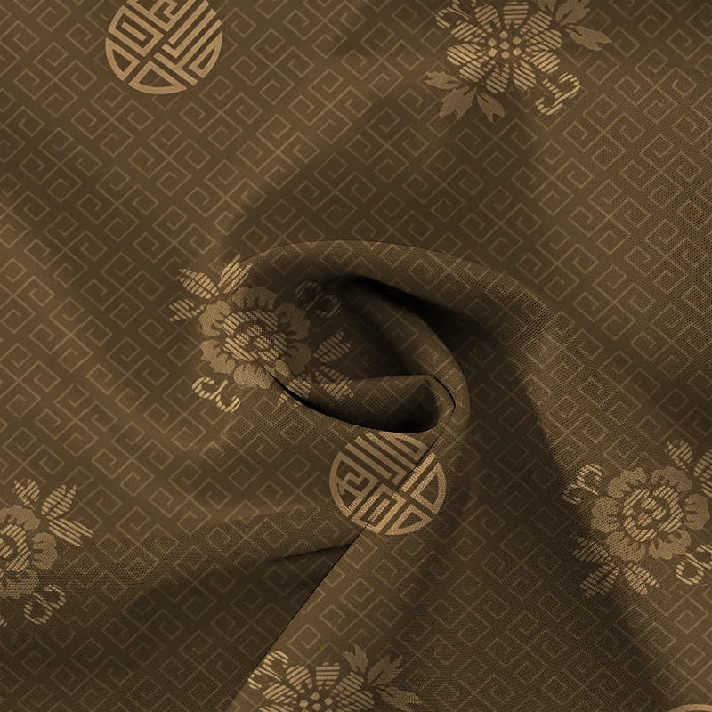 Nimara Ritual Geometric Floral Medallion Pattern Buttons Breathable Men's Short Sleeve Shirt