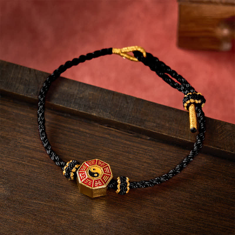 Nimara Ritual Braided Red String Bagua Chinese Coin Protection Adjustable Bracelet