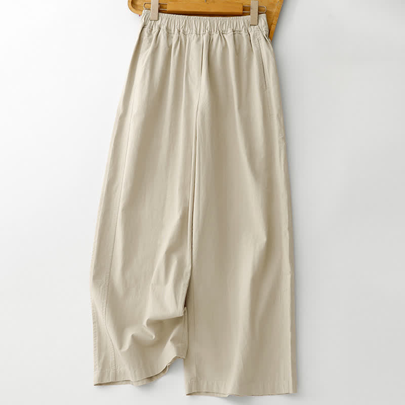 Nimara Ritual Spring Summer Casual Minimalist Solid Cropped Pants Women's Wide Leg Pants With Pockets