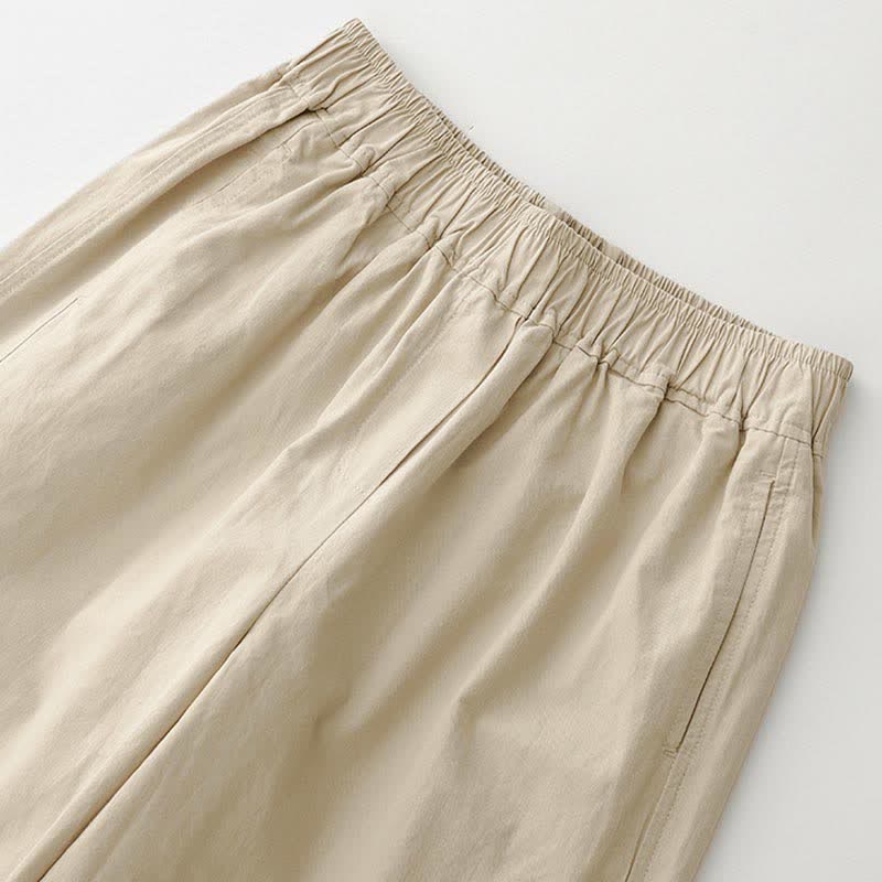 Nimara Ritual Spring Summer Casual Minimalist Solid Cropped Pants Women's Wide Leg Pants With Pockets