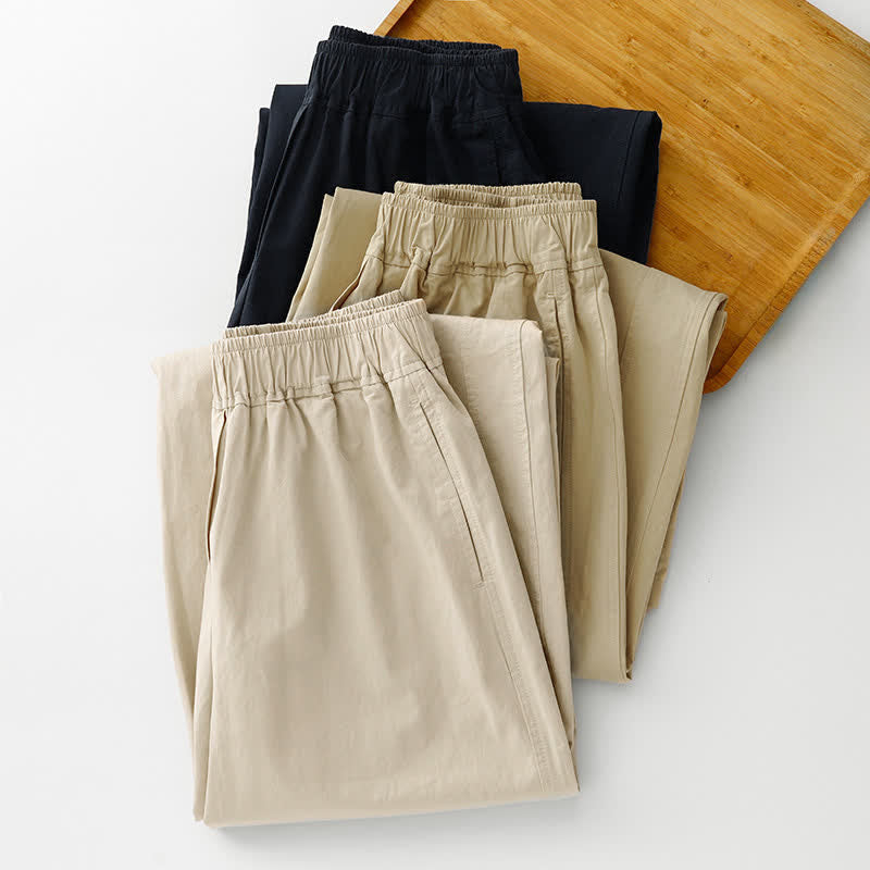 Nimara Ritual Spring Summer Casual Minimalist Solid Cropped Pants Women's Wide Leg Pants With Pockets