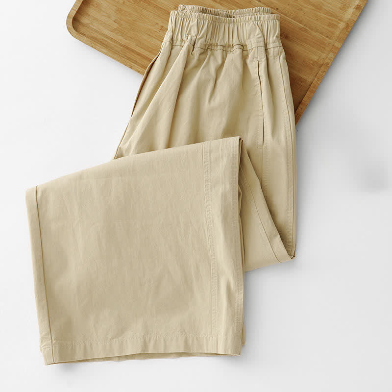 Nimara Ritual Spring Summer Casual Minimalist Solid Cropped Pants Women's Wide Leg Pants With Pockets