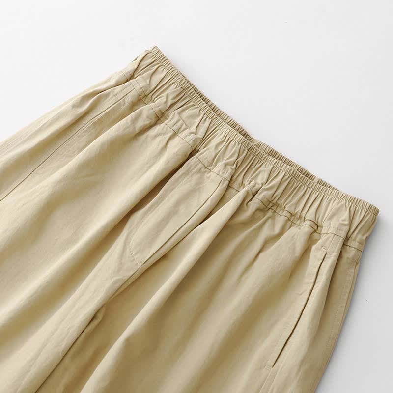 Nimara Ritual Spring Summer Casual Minimalist Solid Cropped Pants Women's Wide Leg Pants With Pockets