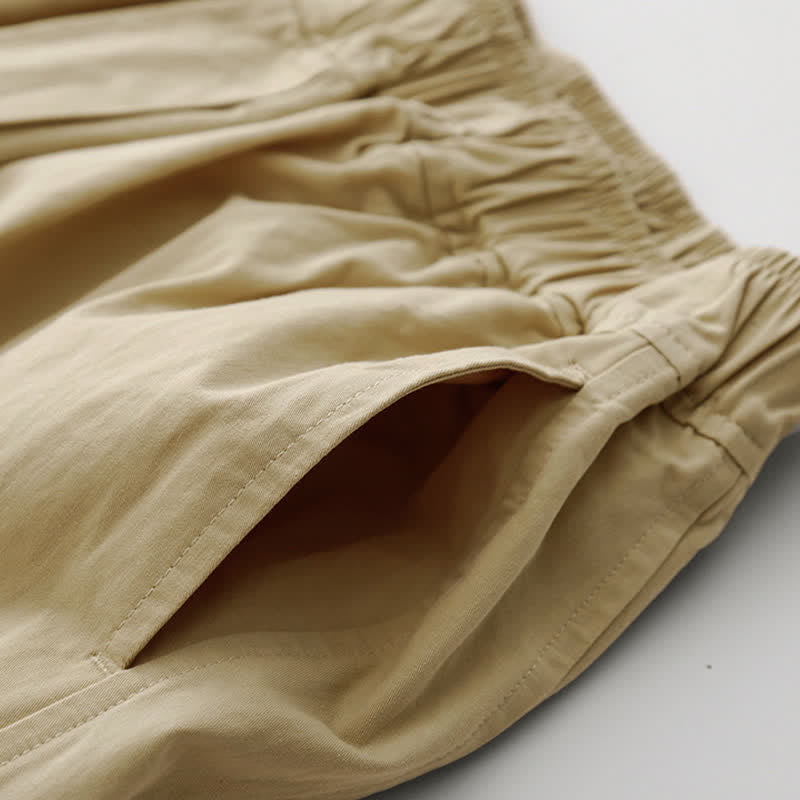 Nimara Ritual Spring Summer Casual Minimalist Solid Cropped Pants Women's Wide Leg Pants With Pockets