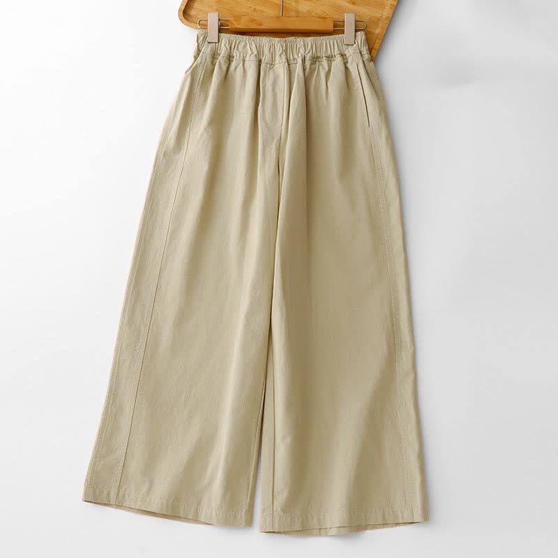 Nimara Ritual Spring Summer Casual Minimalist Solid Cropped Pants Women's Wide Leg Pants With Pockets