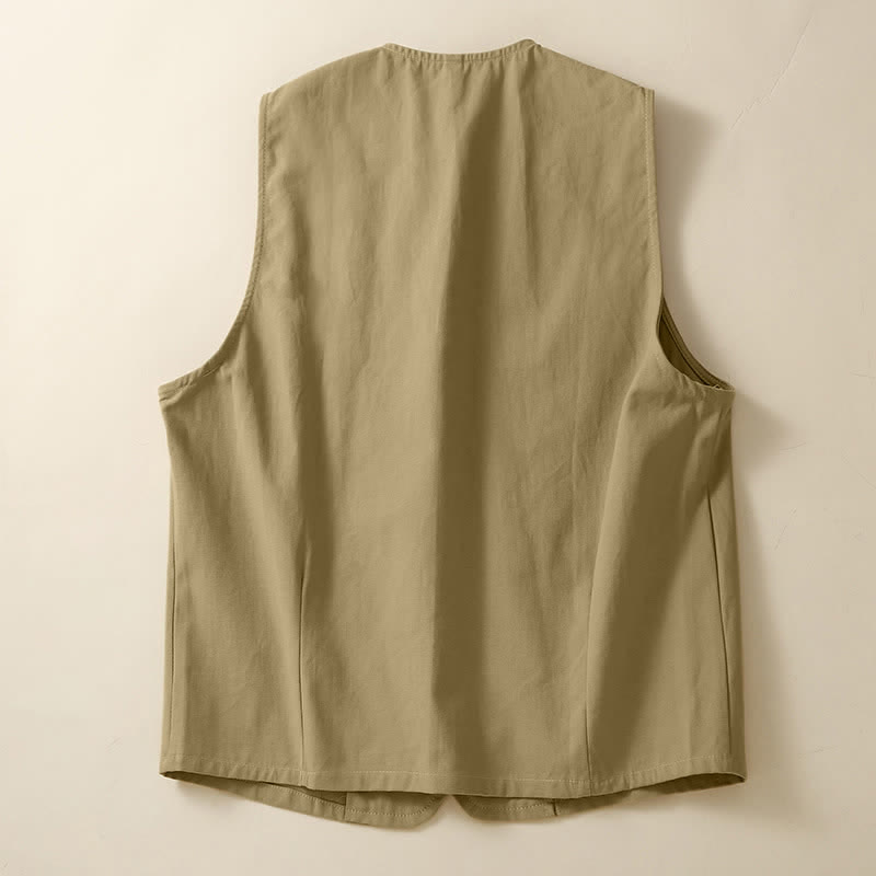 Nimara Ritual Summer Casual Minimalist Button-Up Solid Women's Sleeveless Shirts Tank Top With Pocket
