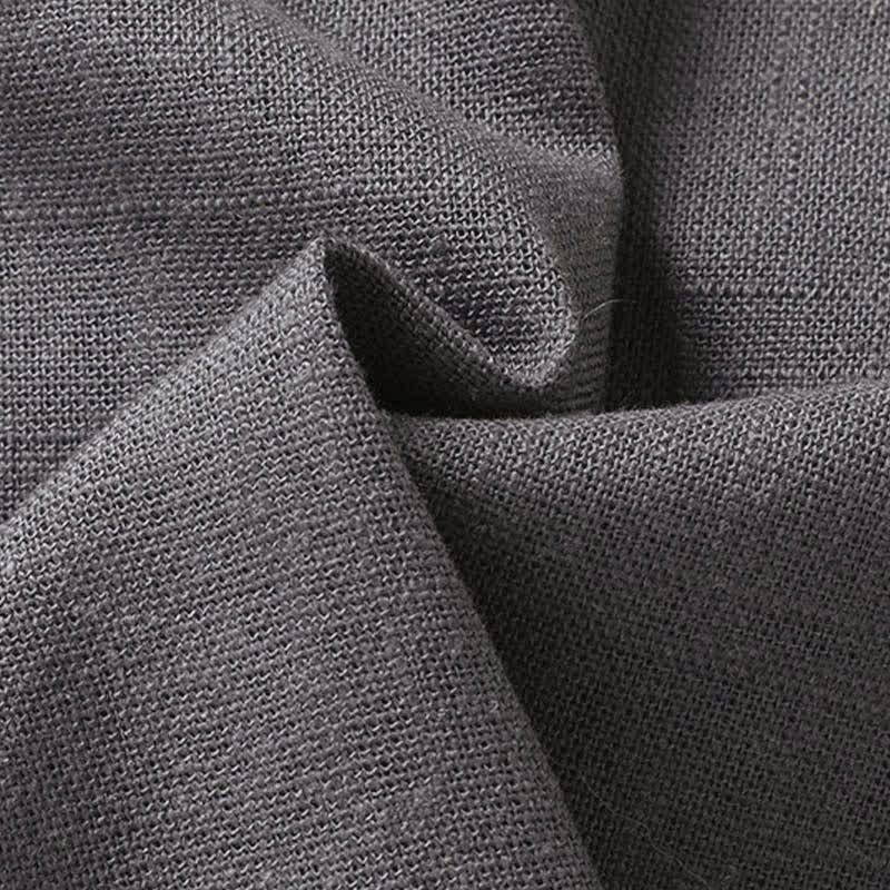 Nimara Ritual Summer Casual Mandarin Collar Solid Short Sleeve Shirt Drawstring Pants Men's Matching Sets With Pockets