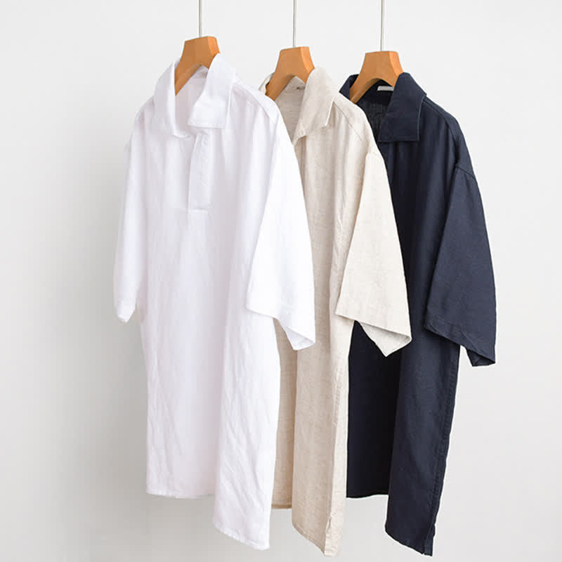 Nimara Ritual Summer Casual Minimalist Solid Men's Short Sleeve Shirts