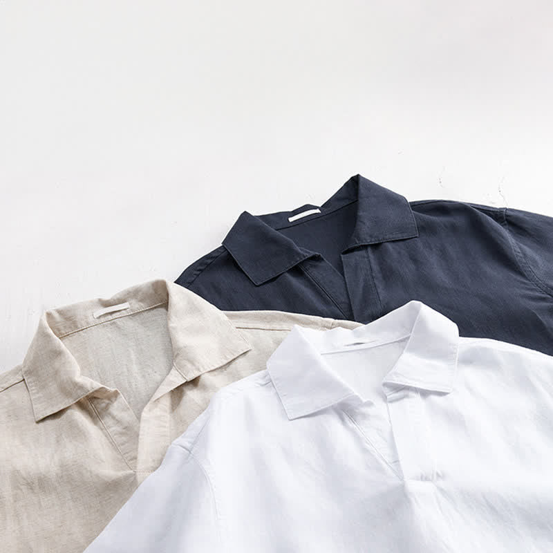 Nimara Ritual Summer Casual Minimalist Solid Men's Short Sleeve Shirts