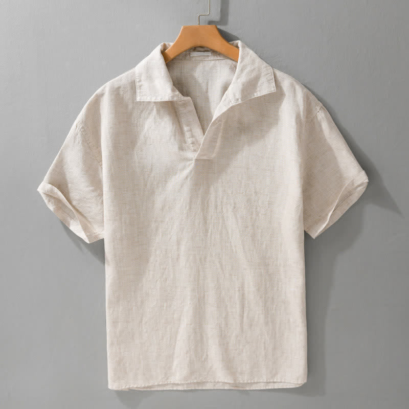 Nimara Ritual Summer Casual Minimalist Solid Men's Short Sleeve Shirts