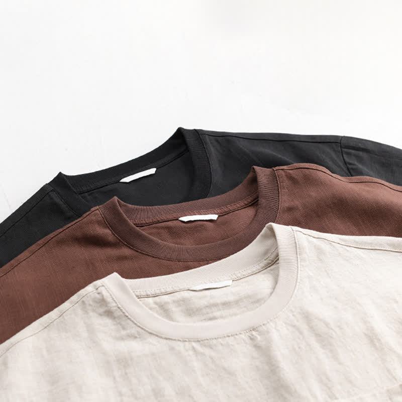 Nimara Ritual Summer Casual Minimalist Solid Men's Short Sleeve T-Shirts With Patch Pocket