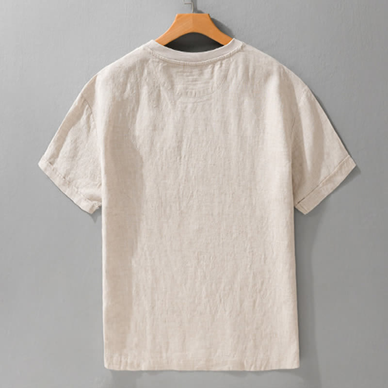 Nimara Ritual Summer Casual Minimalist Solid Men's Short Sleeve T-Shirts With Patch Pocket