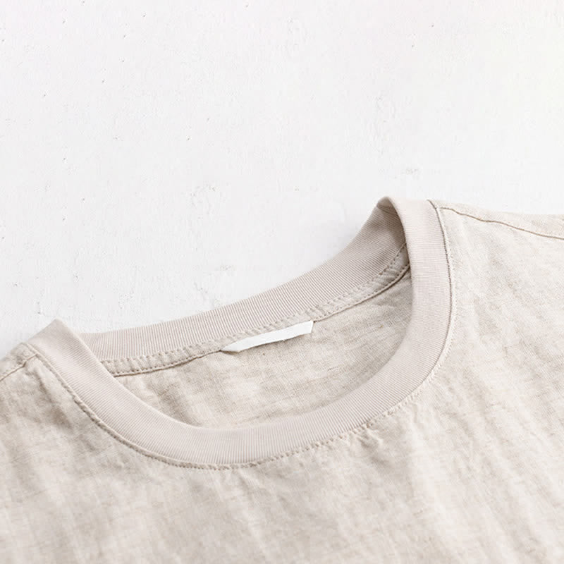 Nimara Ritual Summer Casual Minimalist Solid Men's Short Sleeve T-Shirts With Patch Pocket