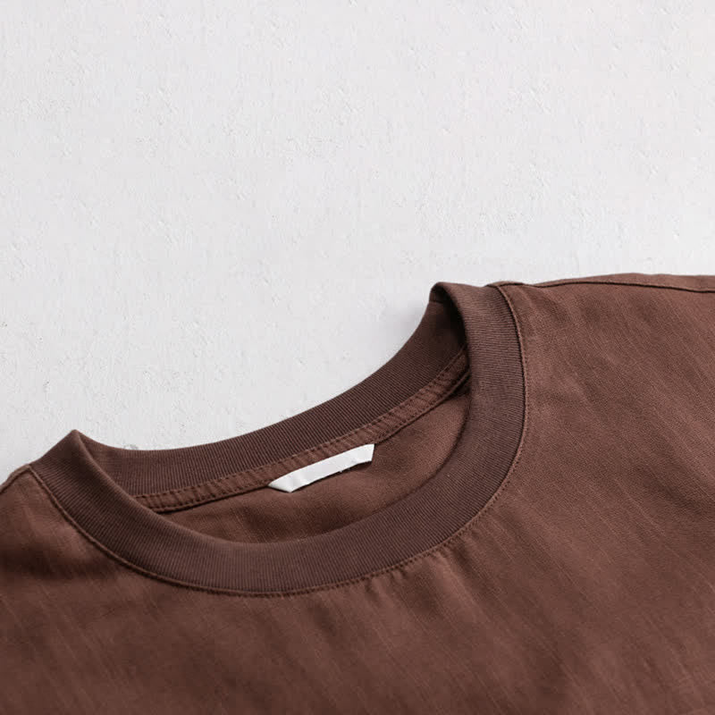 Nimara Ritual Summer Casual Minimalist Solid Men's Short Sleeve T-Shirts With Patch Pocket