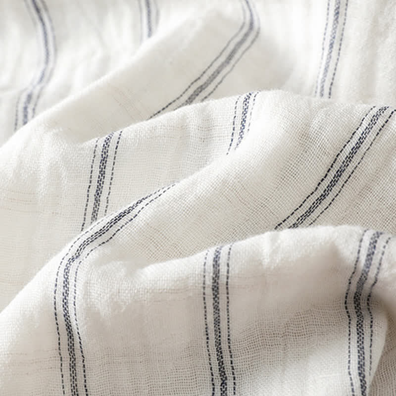 Nimara Ritual Summer Casual Minimalist Button-Up Striped Women's Short Sleeve Shirts