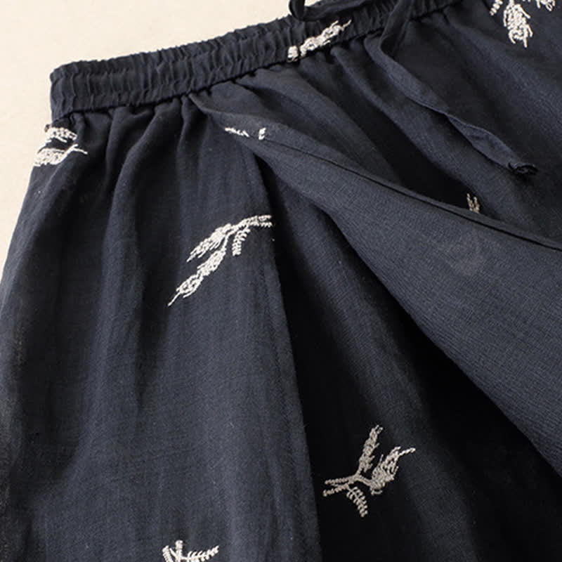 Nimara Ritual Summer Boho Casual Floral Drawstring Cropped Pants Women's Wide Leg Pants