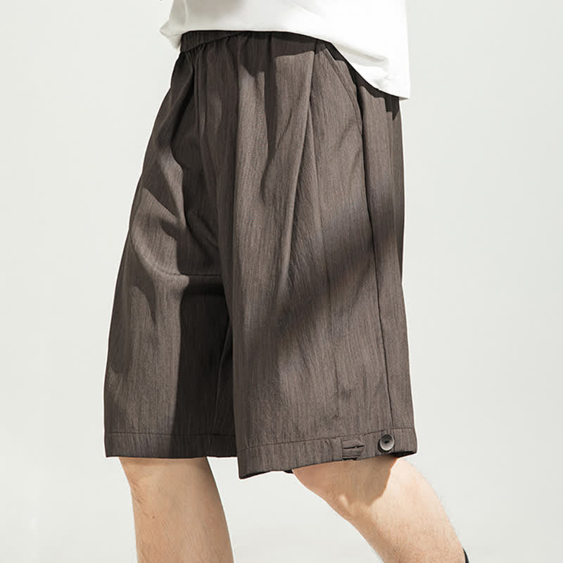 Nimara Ritual Summer Casual Minimalist Drawstring Elastic Waist Solid Men's Shorts With Pocket