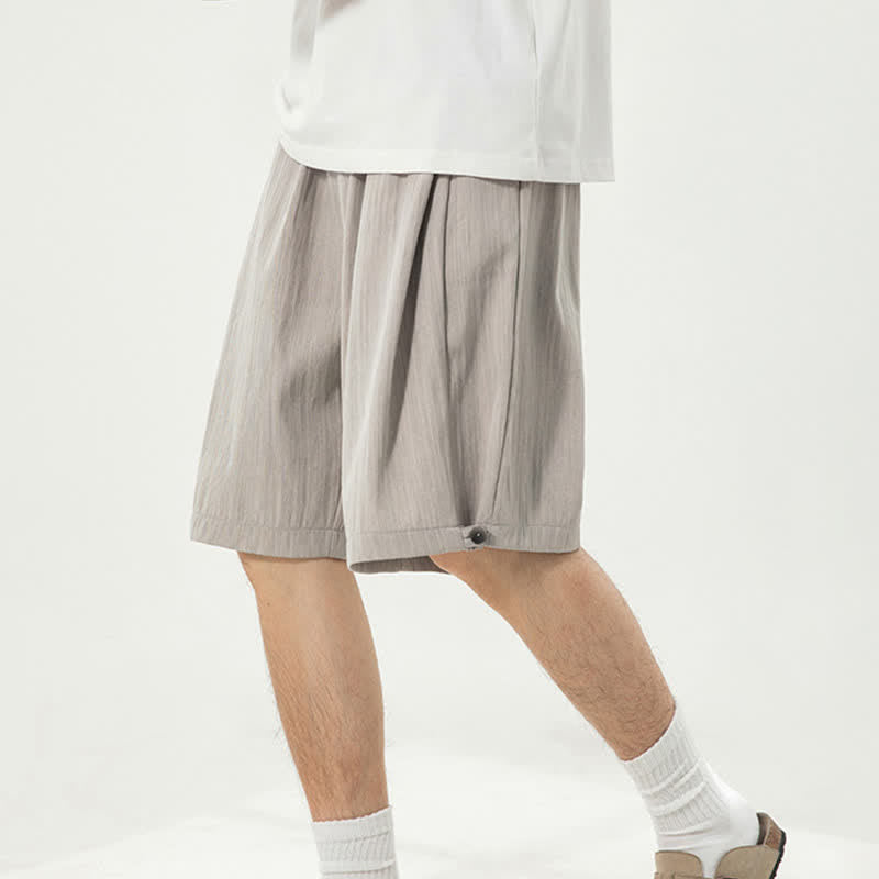 Nimara Ritual Summer Casual Minimalist Drawstring Elastic Waist Solid Men's Shorts With Pocket