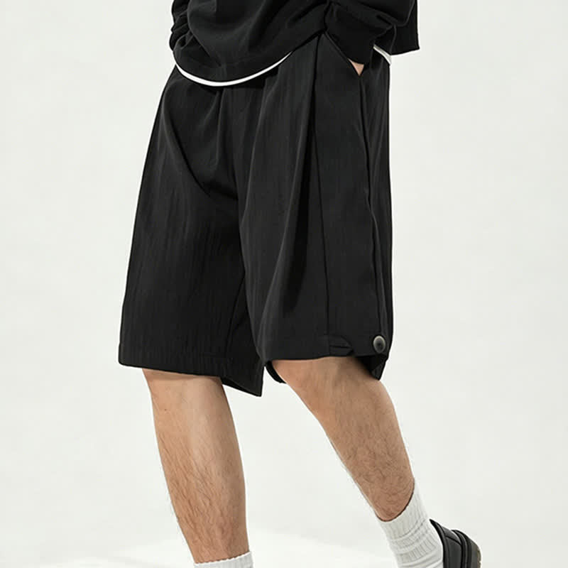 Nimara Ritual Summer Casual Minimalist Drawstring Elastic Waist Solid Men's Shorts With Pocket