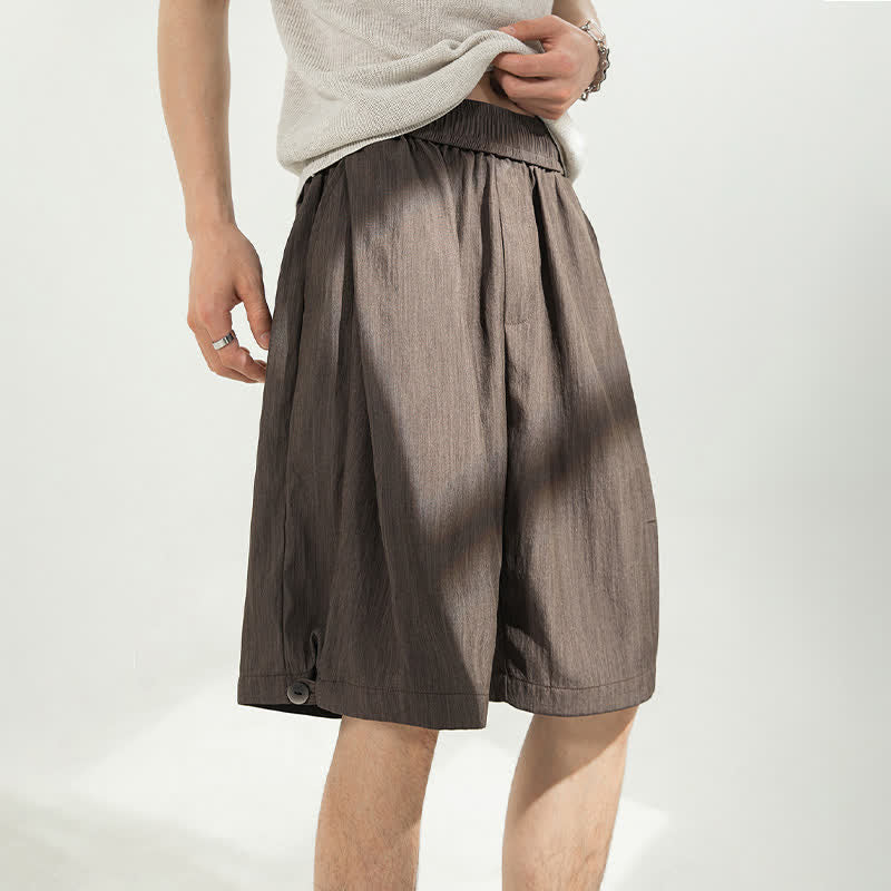 Nimara Ritual Summer Casual Minimalist Drawstring Elastic Waist Solid Men's Shorts With Pocket