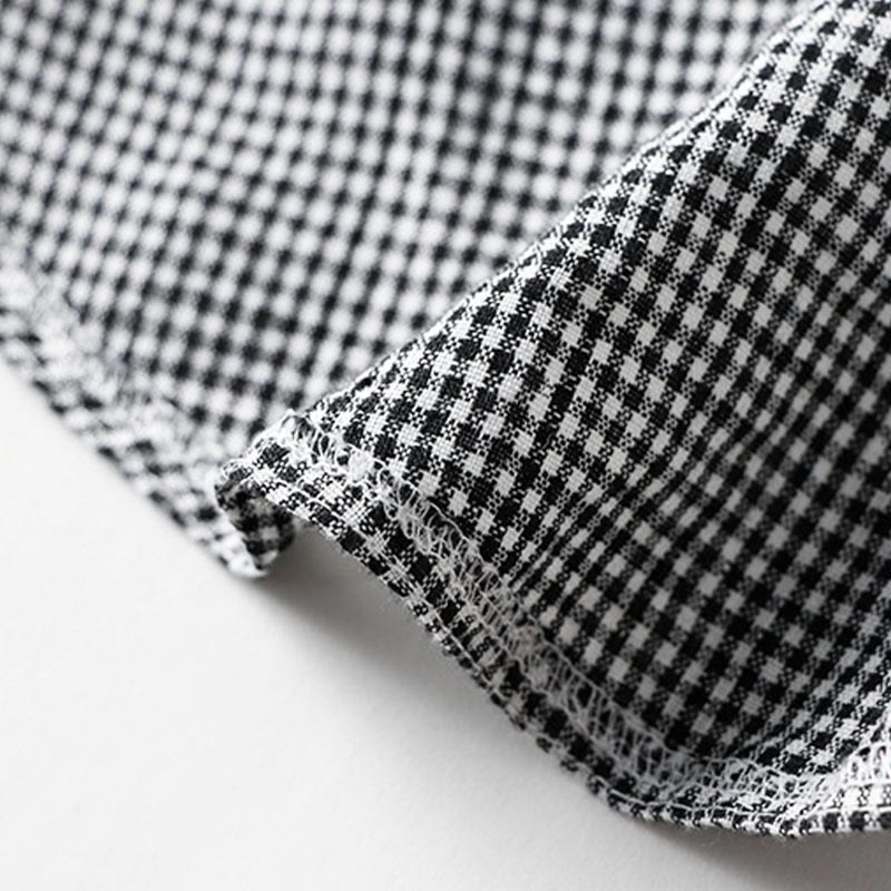 Nimara Ritual Summer Casual Vintage Button-Up Plaid Women's Short Sleeve Dresses