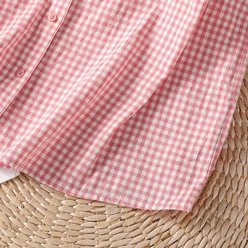 Nimara Ritual Summer Casual Vintage Button-Up Plaid Women's Sleeveless Shirts Tank Top