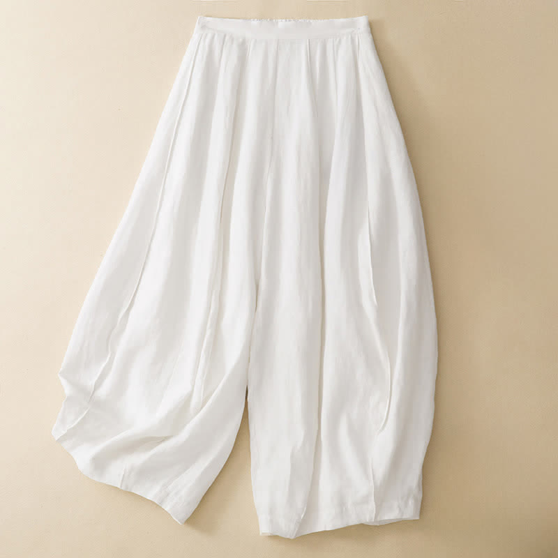 Nimara Ritual Summer Casual Minimalist Solid Cropped Pants Women's Harem Pants With Pocket