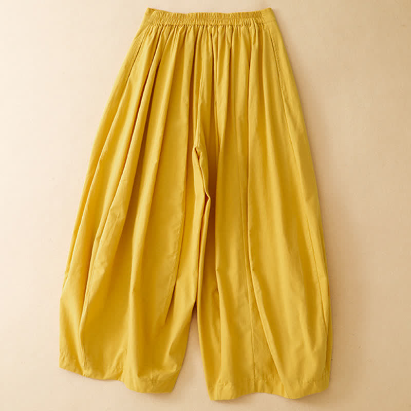Nimara Ritual Summer Casual Minimalist Solid Cropped Pants Women's Harem Pants With Pocket