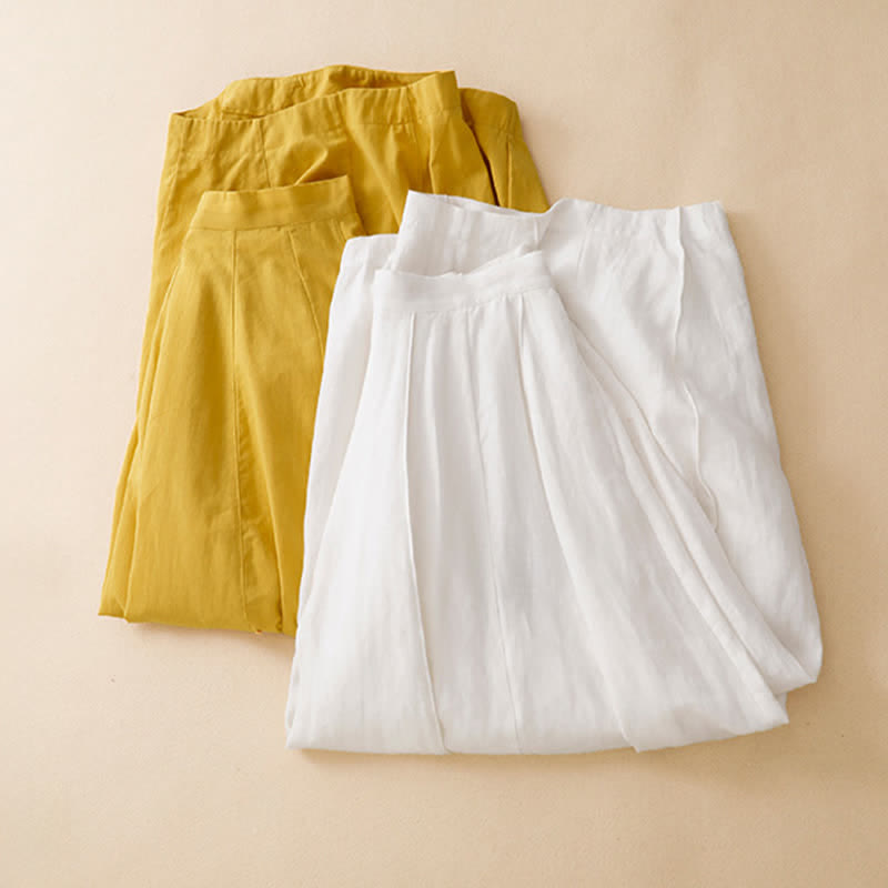 Nimara Ritual Summer Casual Minimalist Solid Cropped Pants Women's Harem Pants With Pocket