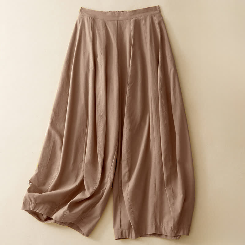 Nimara Ritual Summer Casual Minimalist Solid Cropped Pants Women's Harem Pants With Pocket