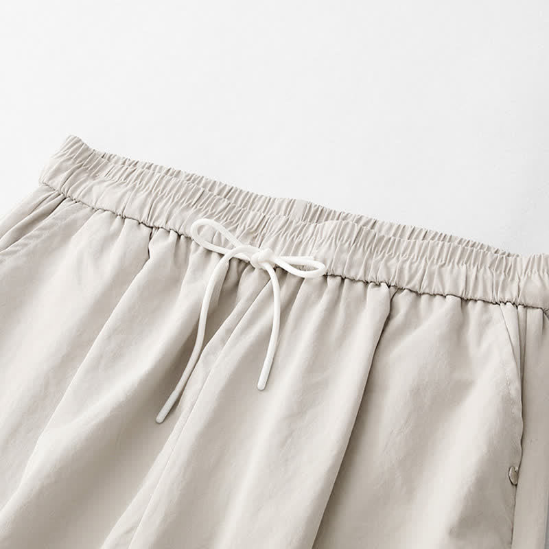 Nimara Ritual Summer Casual Minimalist Drawstring Solid Cotton Ankle Pants Women's Harem Pants With Pocket