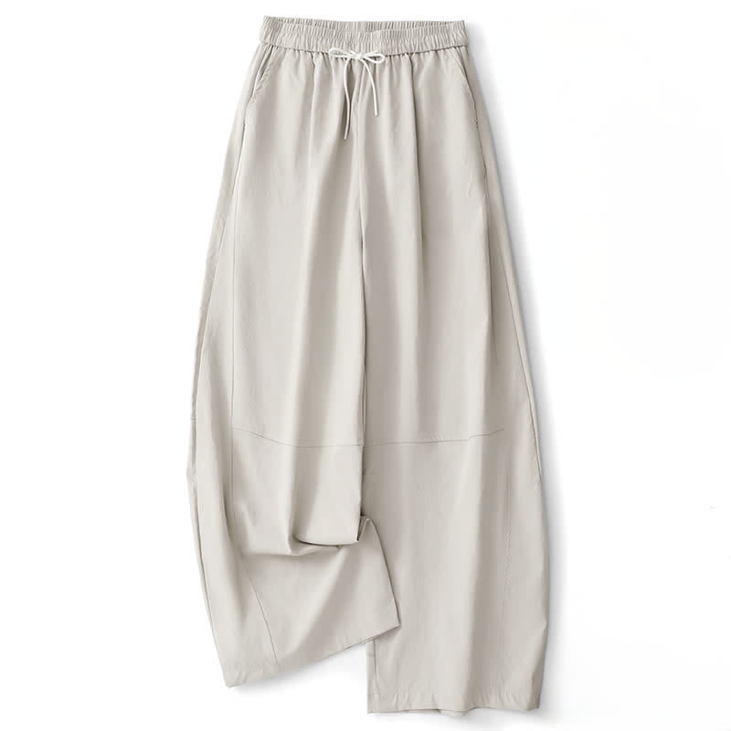 Nimara Ritual Summer Casual Minimalist Drawstring Solid Cotton Ankle Pants Women's Harem Pants With Pocket